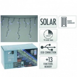 CORTINA 240 LED SOLAR LUZ...