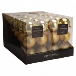 SET 6 BOLAS NAVIDAD ORO 8CM