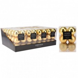 SET 12 BOLAS NAVIDAD ORO 6CM