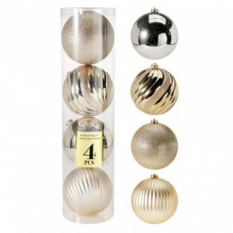 SET 4 BOLAS NAVIDAD ORO...