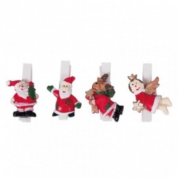 Juego 9 pinzas figuras Navidad