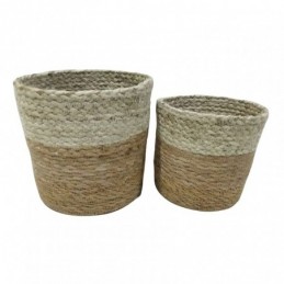 Set 2 cestas fibra natural...