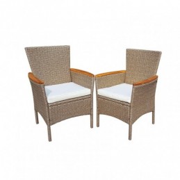 Sillón ratán/acero/madera....