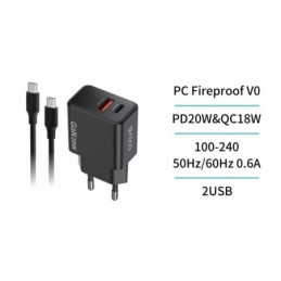 CARG. DUAL USB-C.CABLE.20W...