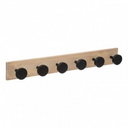 Percha pared madera 6 pomos...