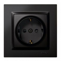 ENCHUFE SCHUKO NEGRO SIMON 10