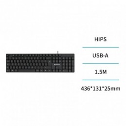 TECLADO CABLE USB NEGRO UNICO