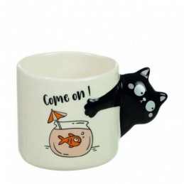 MUG CON ASA FORMA GATO 460 ML.