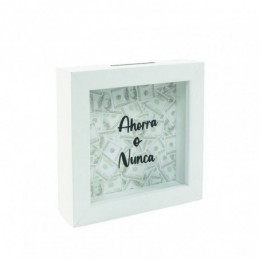 HUCHA DE MADERA AHORRA O NUNCA