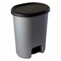 CUBO BASURA PEDAL 45L.GRIS...