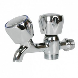 Grifo doble lavadora 1/2