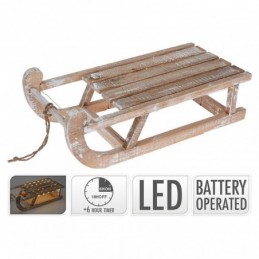 TRINEO MADERA CON LUCES LED...