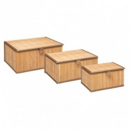 CESTAS BAMBU C/TAPA, JGO. 3...